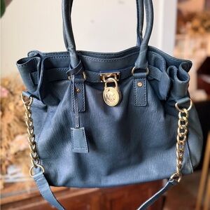 Michael Kors Navy Leather Shoulder Bag